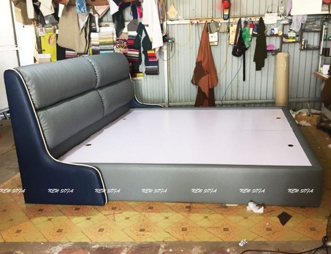 giường da thực tế tại xưởng